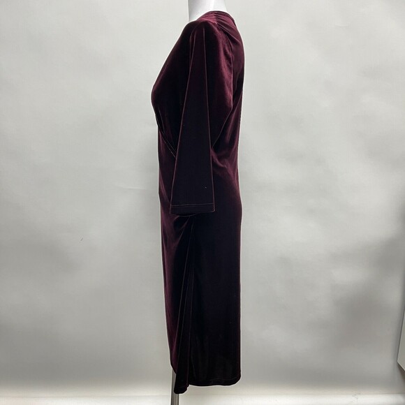 Perseption Concept Women's Body Con Dress Large Purple Maroon Velvet - Picture 3 of 9